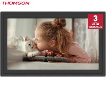 Thomson THOMSON F15 pametni digitalni okvir za fotografije, 39,6 cm, Full HD IPS zaslon osjetljiv na dodir, aplikacija, USB-A, USB-C, crni