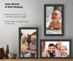 Thomson THOMSON F15 pametni digitalni okvir za fotografije, 39,6 cm, Full HD IPS zaslon osjetljiv na dodir, aplikacija, USB-A, USB-C, crni