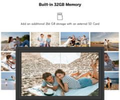 Thomson THOMSON F15 pametni digitalni okvir za fotografije, 39,6 cm, Full HD IPS zaslon osjetljiv na dodir, aplikacija, USB-A, USB-C, crni