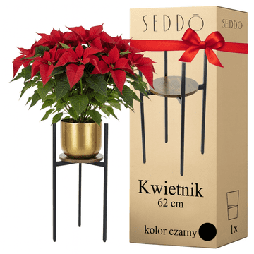 Samostojeći metalni stalak za cvijeće, drveni loft, visok, 62 cm, stalak za cvijeće, biljke