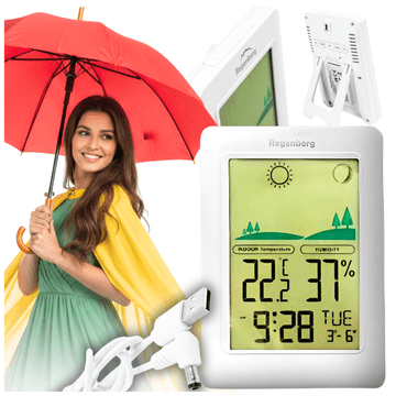 LCD bežična meteorološka stanica, na baterije, alarm, sat, higrometar, senzor