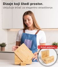 Deco Haus Deco Haus set od 6 drvenih dasaka za doručak [DEBLJINA 0,8 cm] – Mala drvena daska za rezanje 23 x 17,5 cm – Antibakterijska drvena daska – Set dasaka za grickalice za kuhinju – Daska za ručak