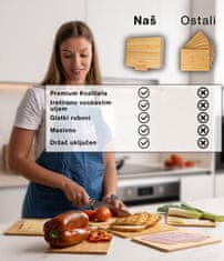 Deco Haus Deco Haus set od 6 drvenih dasaka za doručak [DEBLJINA 0,8 cm] – Mala drvena daska za rezanje 23 x 17,5 cm – Antibakterijska drvena daska – Set dasaka za grickalice za kuhinju – Daska za ručak