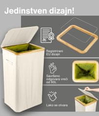 Deco Haus Deco Haus Kanta za smeće 90L [dodatna unutarnja vreća] - Stalak za vreće za smeće - Kanta za vreće za smeće - Kanta s poklopcem - Kuhinjski odvodni sustav - Robusni stalak za vreće za smeće - bež