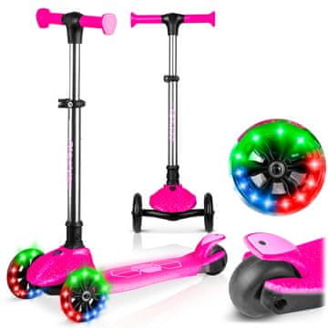 Ricokids Jelly trokotačni balansirajući skuter za djecu, svijetli u mraku - roza