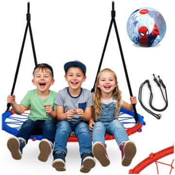 Neo-Sport SWINGO ljuljačka vranje gnijezdo 95 cm plavo-crvena + Spiderman lopta