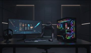 Modecom MODECOM VOLCANO STELLAR PLUS Midi Tower kućište za PC, crno, sa staklenom stranicom