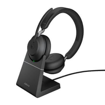 Jabra Jabra Evolve2 65 USB-C crne slušalice s postoljem za punjenje, Stereo