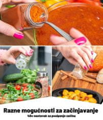 Deco Haus Deco Haus - komplet od 24 staklenke za začine s naljepnicama, lijevkom, četkom za čišćenje, olovkom – Prazne staklene posude za pohranu i dozator 120 ml, 10,5 x 4,3 cm