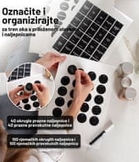 Deco Haus Deco Haus - komplet od 24 staklenke za začine s naljepnicama, lijevkom, četkom za čišćenje, olovkom – Prazne staklene posude za pohranu i dozator 120 ml, 10,5 x 4,3 cm