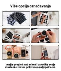 Deco Haus Deco Haus - komplet od 24 staklenke za začine s naljepnicama, lijevkom, četkom za čišćenje, olovkom – Prazne staklene posude za pohranu i dozator 120 ml, 10,5 x 4,3 cm