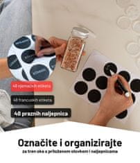 Deco Haus Deco Haus – Metalni stalak od tri razine s – kompletom organizatora za kuhinju, staklom za začine za radnu ploču s 24 staklenke za začine, 48 naljepnice, četkom, lijevkom – crna boja