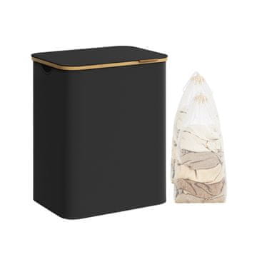 Songmics Košara za rublje 52x38.5x70.5 cm Crna
