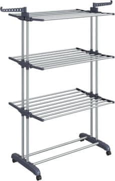 Songmics Stalak za sušenje rublja 1266x642x1692 cm sivi sklopivi