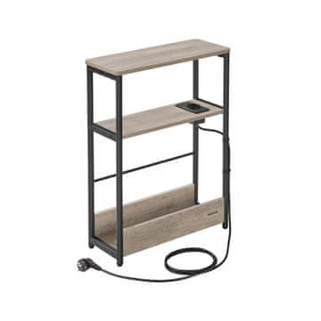 Songmics Bočni stolić 3 razine 45x18x58 cm bež i crna