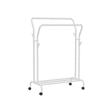 Songmics Stalak za odjeću dvostruka vješalica 1035x525x155 cm bijela