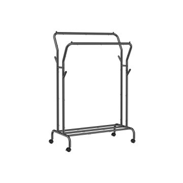 Songmics Stalak za odjeću dvostruka vješalica 1035x525x155 cm crna