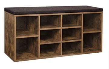 Songmics Klupa za cipele 104x30x48 cm smeđa