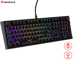 Genesis Thor 404 gaming mehanička tipkovnica, Outemu Peach Silent V3 prekidači, RGB, crna