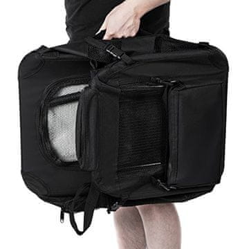 Songmics Transporter za pse 70x52x52 cm crna sklopivi