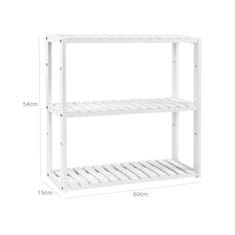 Songmics Polica 3 razine 60x15x55 cm bijela