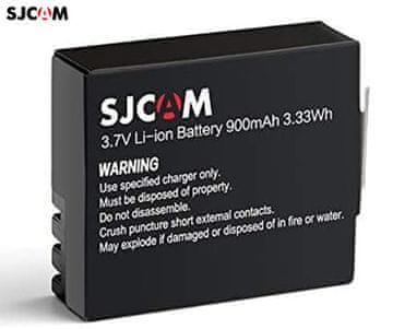 SJCAM BATTERY punjiva baterija, za kamere serije SJ4000 / SJ5000 / M10, 3,7 V, 900 mAh / 3,33 Wh, crna