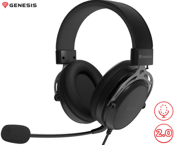 Genesis Slušalice TORON 301, odvojivi mikrofon/kabel, ultra lagane, univerzalna povezivost, crne boje oniksa