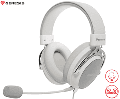 Genesis TORON 301 slušalice, odvojivi mikrofon/kabel, ultra lagane, univerzalna povezivost, Howlite bijela