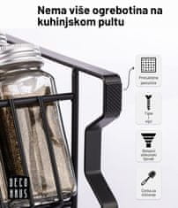 Deco Haus Deco Haus – Metalni stalak od tri razine s – kompletom organizatora za kuhinju, staklom za začine za radnu ploču s 24 staklenke za začine, 48 naljepnice, četkom, lijevkom – crna boja