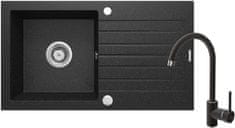 set granitni sudoper i kuhinjska armatura Zorba ZQZV2113, grafit