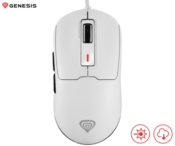 Genesis Krypton 660 žični gaming miš, 12.000 DPI, RGB, lagani, bijeli (Howlite White)