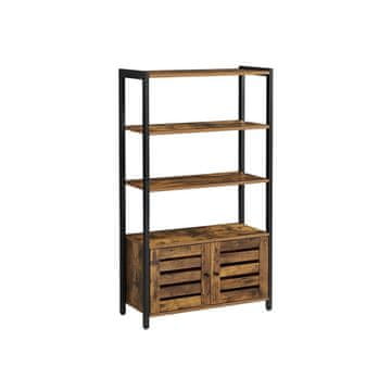 Songmics Polica za knjige samostojeći ormarić za pohranu s 2 vrata i 3 police 70x30x1215 cm smeđa