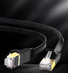 Ugreen Plosnati patch kabel LAN STP RJ45 Cat 7 10Gbps 10m crni