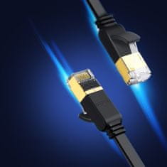 Ugreen Plosnati patch kabel LAN STP RJ45 Cat 7 10Gbps 10m crni