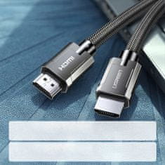 Ugreen HDMI 2.1 8K 4K 3D 48Gbps HDR VRR QMS ALLM eARC QFT kabel 2 m sivi