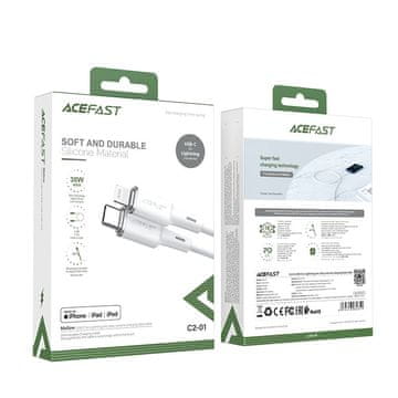 AceFast Kabel za iPhone MFI USB-C - Lightning 30W 3A 1.2m crni