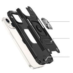 WOZINSKY Ring Armor maskica s držačem za prst za iPhone 15 Plus, crvena