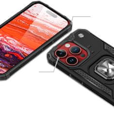 WOZINSKY Ring Armor maskica za iPhone 15 Pro u ružičasto-zlatnoj boji s prstenom za prst