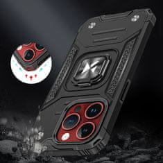 WOZINSKY Ring Armor maskica za iPhone 15 Pro u ružičasto-zlatnoj boji s prstenom za prst