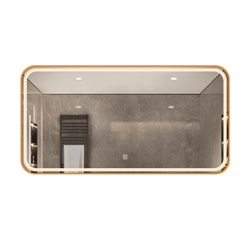 S6 Steklarstvo Šest LED ogledalo S68C sa zlatnim okvirom, 150x80cm