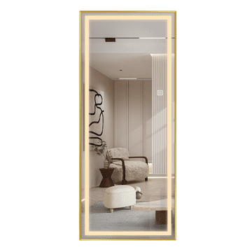 S6 Steklarstvo Šest LED ogledalo S622A, 65x170cm, sa zlatnim okvirom