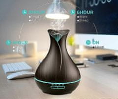 Platinet PADYM010DW ovlaživač zraka i raspršivač eteričnih ulja, LED rasvjeta, imitacija tamnog drveta