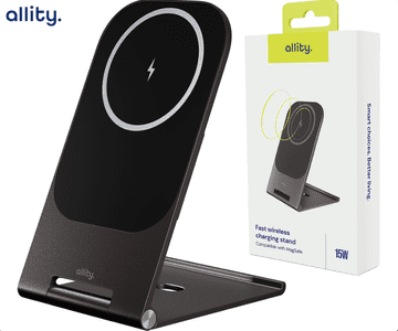 Allity AWC-200-15WMS bežični punjač/stalo, 15W, MagSafe, USB-C, grafitni