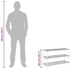 Vidaxl Stalak za cipele s 3 razine od masivne jelovine