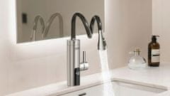 Teesa Električni protočni bojler za kuhinju od nehrđajućeg čelika s LCD zaslonom, 3000 W, s fleksibilnim izljevom