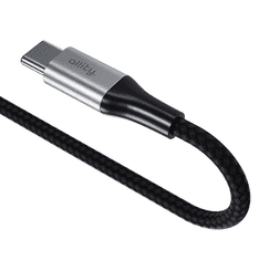 Allity AUC-01 USB-C na USB-C kabel, 100 W, 1 m, najlon + čičak, crni