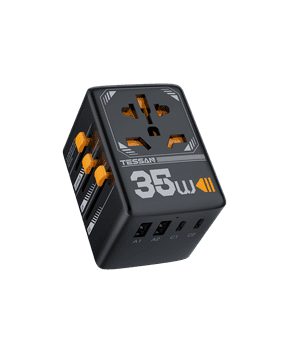 Tessan WTA02 putni adapter, 2x USB-A, 2x USB-C, 35 W