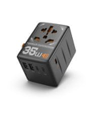 Tessan WTA02 putni adapter, 2x USB-A, 2x USB-C, 35 W