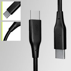 Allity ALLITY AUC-02 podatkovni kabel USB-C na USB-C, 60W, 1m, silikonski, crni