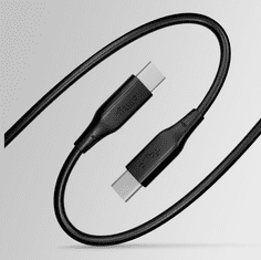 Allity ALLITY AUC-02 podatkovni kabel USB-C na USB-C, 60W, 1m, silikonski, crni